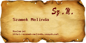 Szamek Melinda névjegykártya