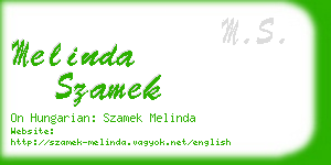melinda szamek business card